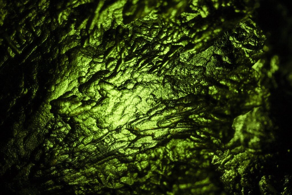 Genuine Moldavite specimen from the Czech Republic